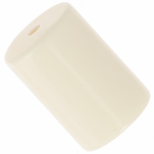 13x9mm Opaque resin cylindrical tube bead - Ecru x6