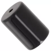 Perles tube cylindrique 13x9 mm en résine opaque - Noir x6