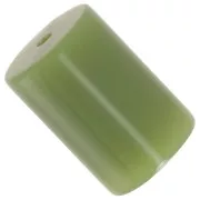 Green - 13x9mm Opaque resin cylindrical tube bead - Khaki x6 13x9mm Opaque resin cylindrical tube bead - Khaki x6