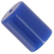 13x9mm Opaque resin cylindrical tube bead - Hard blue x6|raw }}