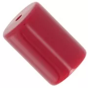 13x9mm Opaque resin cylindrical tube bead - Carmine red x6