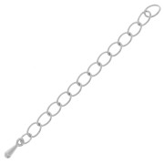 50 to 60mm Extension chains - Silver Tone x10