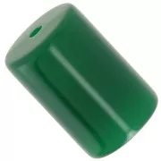 13x9mm Opaque resin cylindrical tube bead - Emerald green x6