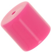 14mm Opaque resin cylindrical tube bead - Candy pink x1
