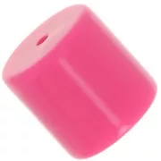 14mm Opaque resin cylindrical tube bead - Candy pink x1