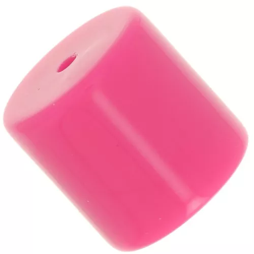 14 mm cylindrical tube bead in opaque resin - Candy pink x1