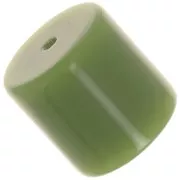 14 mm cylindrical tube bead in opaque resin - Khaki x1