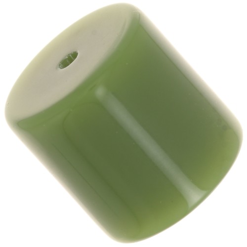 14 mm cylindrical tube bead in opaque resin - Khaki x1
