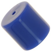 14mm Opaque resin cylindrical tube bead - Hard blue x1|raw }}