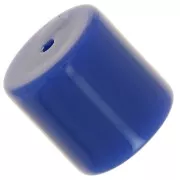 14mm Opaque resin cylindrical tube bead - Hard blue x1