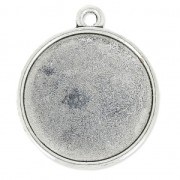 Medallion for 27 mm cabochon Old Silver tone