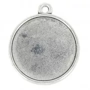 Medallion for 27 mm cabochon Old Silver tone
