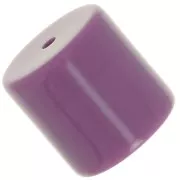 14mm Opaque resin cylindrical tube bead - Dark mauve x1