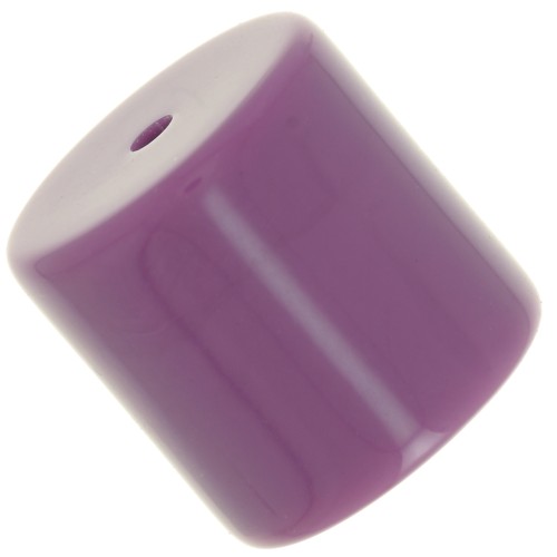 14 mm cylindrical tube bead in opaque resin - Dark mauve x1