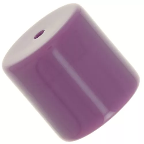 14 mm cylindrical tube bead in opaque resin - Dark mauve x1