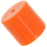 14mm Opaque resin cylindrical tube bead - Orange x1
