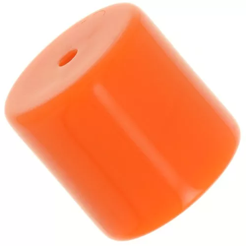 14 mm cylindrical tube bead in opaque resin - Orange x1