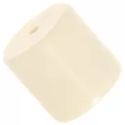14mm Opaque resin cylindrical tube bead - Ecru x1