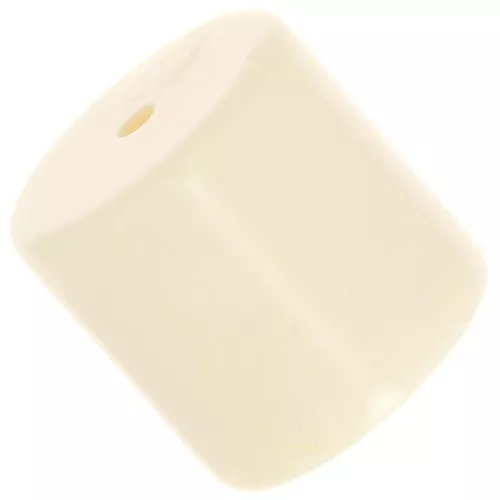 14 mm cylindrical tube bead in opaque resin - Ecru x1