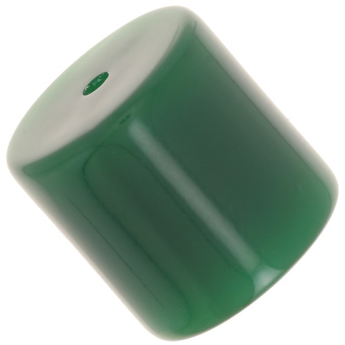 14 mm cylindrical tube bead in opaque resin - Emerald green x1