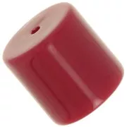 14mm Opaque resin cylindrical tube bead - Carmine red x1