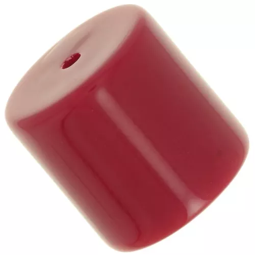 14 mm cylindrical tube bead in opaque resin - Carmine red x1