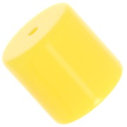 14mm Opaque resin cylindrical tube bead - Sun yellow x1|raw }}