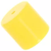14 mm cylindrical tube bead in opaque resin - Sun yellow x1