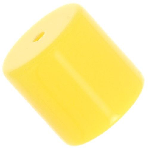 14 mm cylindrical tube bead in opaque resin - Sun yellow x1