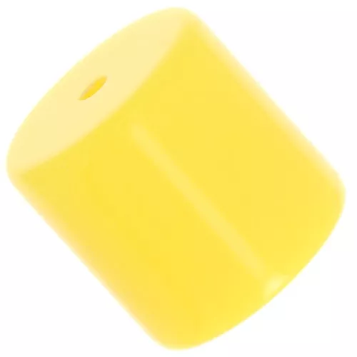 14 mm cylindrical tube bead in opaque resin - Sun yellow x1