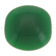 16mm Flat beads - rounded square - opaque resin - Emerald green x5|raw }}