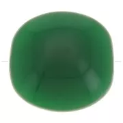 16mm Flat beads - rounded square - opaque resin - Emerald green x5