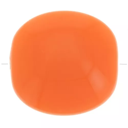 16mm Flat beads - rounded square - opaque resin - Orange x5
