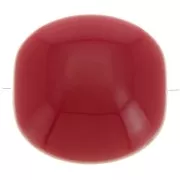 16mm Flat beads - rounded square - opaque resin - Carmine red x5