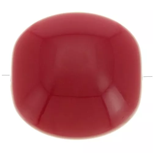 16mm Flat beads - rounded square - opaque resin - Carmine red x5