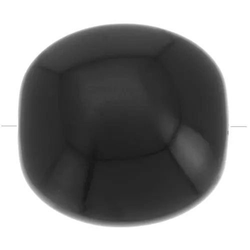16mm Flat beads - rounded square - opaque resin - Black x5