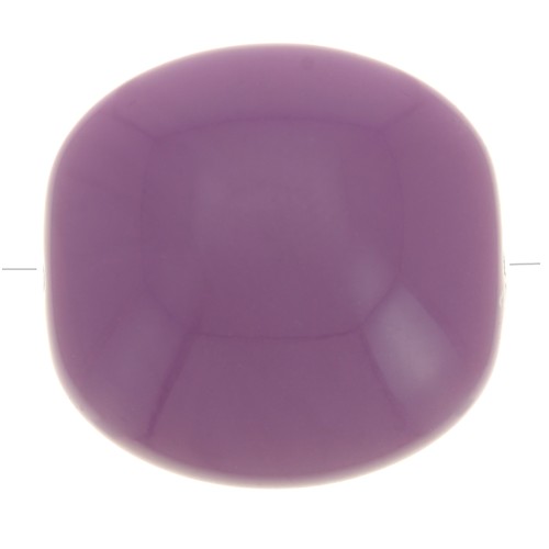 16mm Flat beads - rounded square - opaque resin - Dark mauve x5