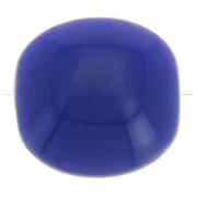 16mm Flat beads - rounded square - opaque resin - Hard blue x5