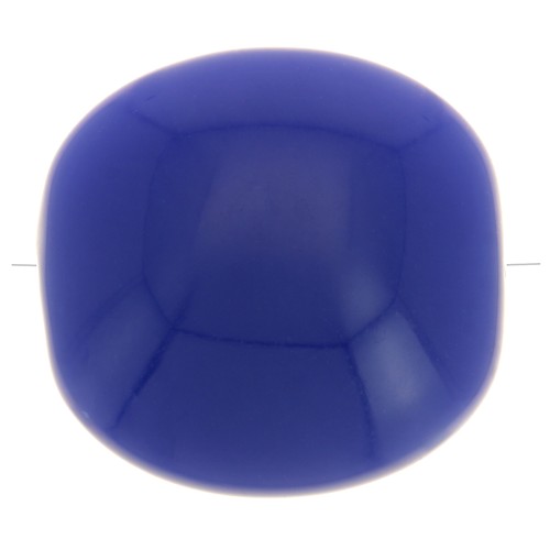 16mm Flat beads - rounded square - opaque resin - Hard blue x5