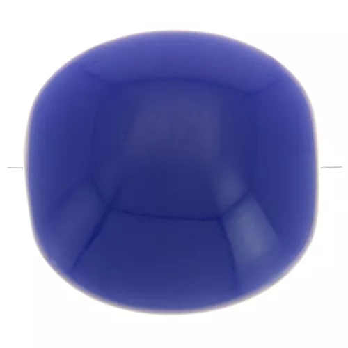 16mm Flat beads - rounded square - opaque resin - Hard blue x5