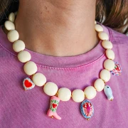 16mm Flat beads - rounded square - opaque resin - Ecru x5