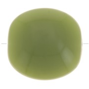 16mm Flat beads - rounded square - opaque resin - Khaki x5