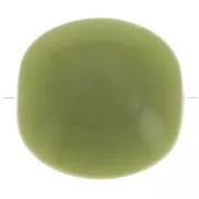 16mm Flat beads - rounded square - opaque resin - Khaki x5