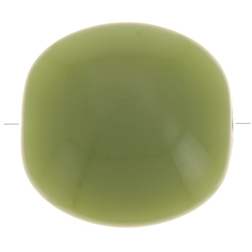 16mm Flat beads - rounded square - opaque resin - Khaki x5