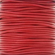 2mm European leather cord - Red x1m