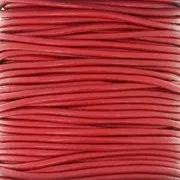 2mm European leather cord - Red x1m