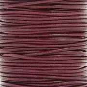 2mm European leather cord - Burgundy x1m