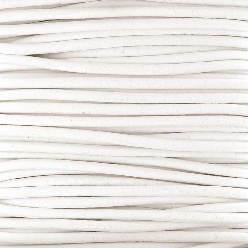 2mm European leather cord - White x1m
