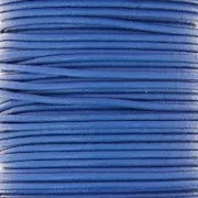 Cordon cuir européen 2 mm - Bleu dur x1m