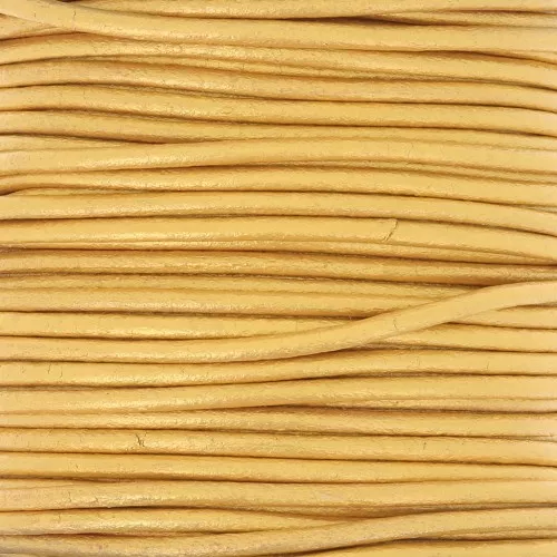 2mm European leather cord - Gold x1m